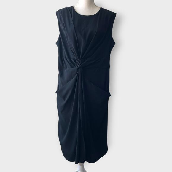 M.M. Lafleur The Taylor Dress Black Twist Front Crew Neck Sleeveless Size 1X +1 - Picture 14 of 14